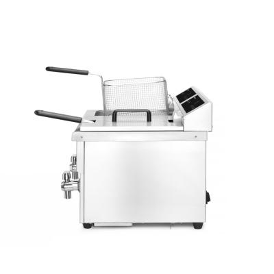Indukční fritéza s výpustí - 2 x 8 l, HENDI, Profi Line, 16L, 230V/7000W, 577x609x(H)410mm | 215029